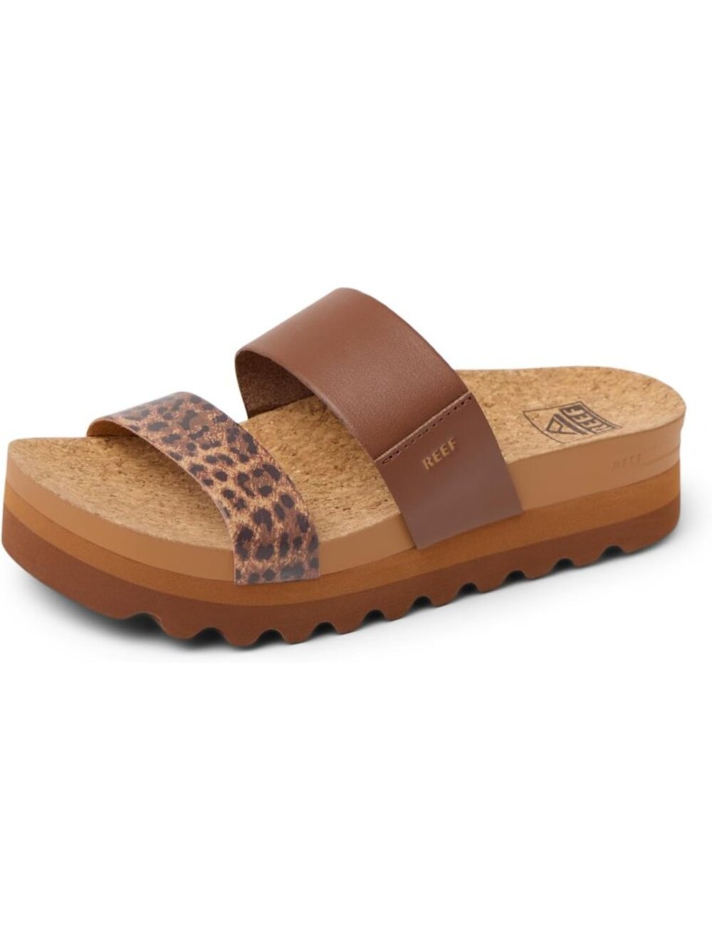 Women's Brown Leather Arch Support Ultra Soft Cushion Platform Fashion Sandal